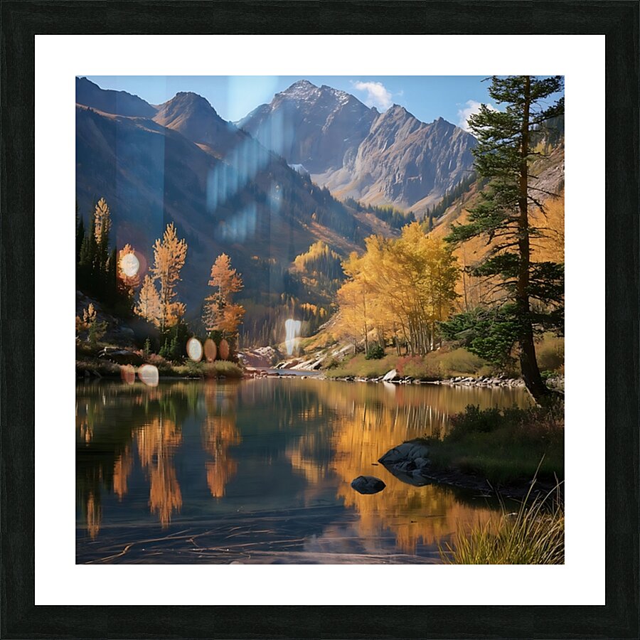 Tranquil Mountain River  Picture Frame print