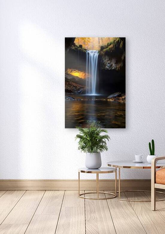 Enchanted Waterfall Glowing Cave  by K Ali 72