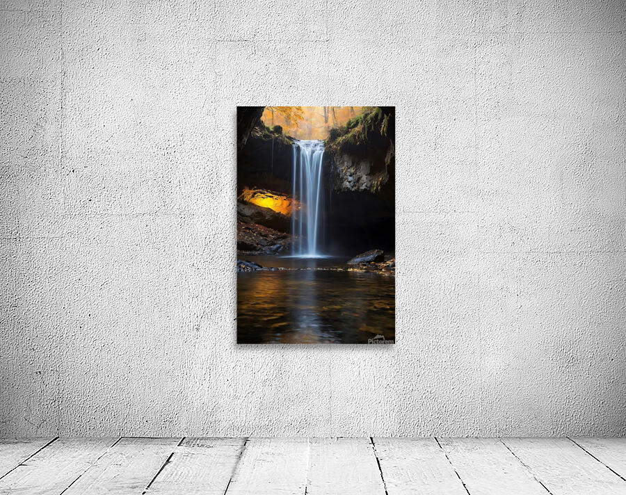 Enchanted Waterfall Glowing Cave  Wall Preview