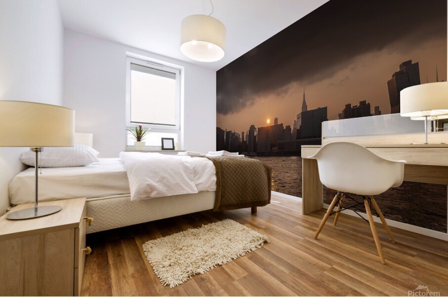 Golden Manhattan Sunset Mural print