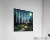 Vibrant Wildflowers Tranquil Night Scene Wall Dec Acrylic Print