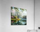 3D Forest Textured Wall Art Landscape Tree And Fl Acrylic Print