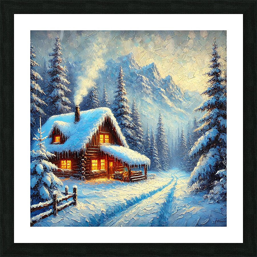 Forest Snowy Landscape Picture Frame print