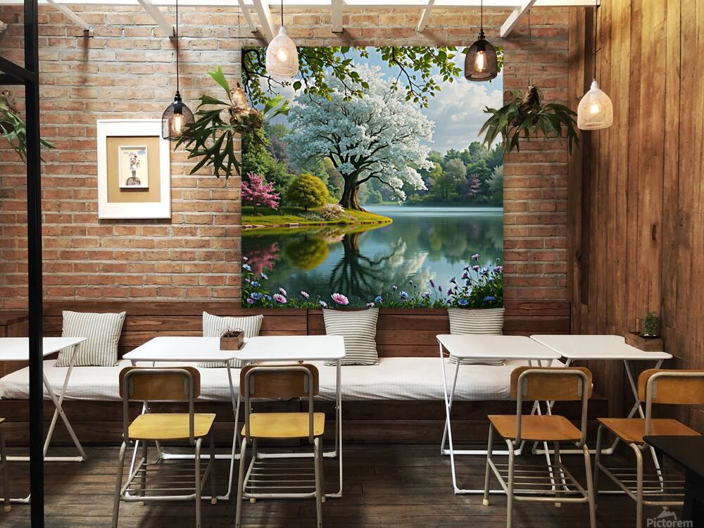 3D Forest Textured Wall Art Landscape Tree And Fl Reproduction