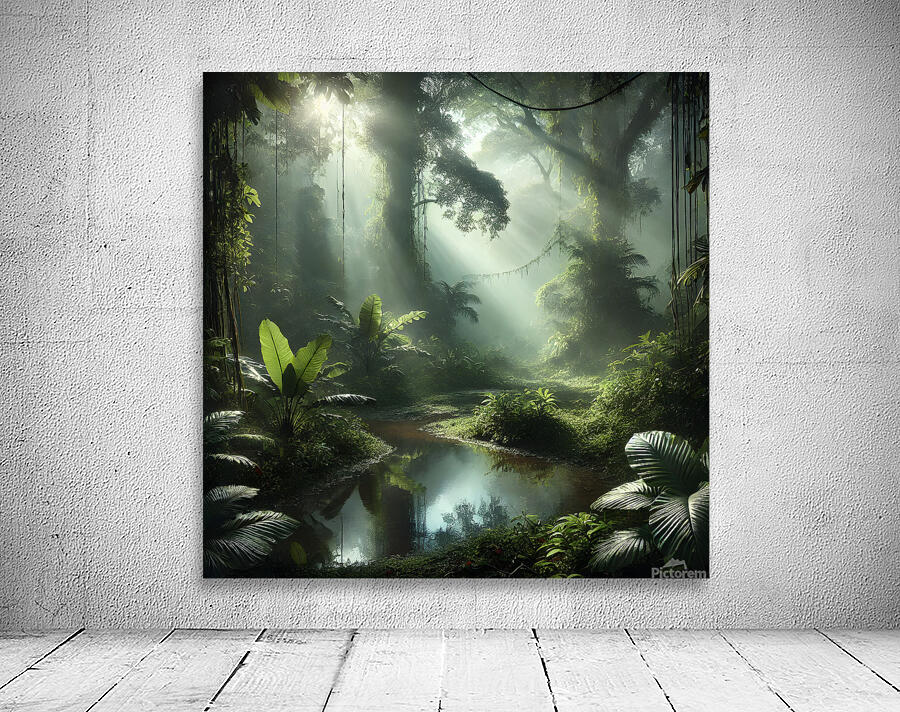 Tropical Rainforest Acrylic Giclee Print Wall Preview
