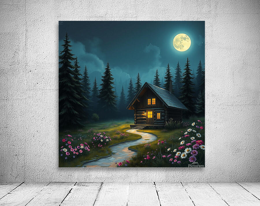 Vibrant Wildflowers Tranquil Night Scene Wall Dec Wall Preview
