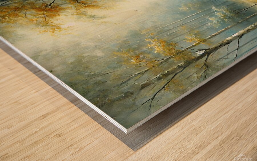 Large Abstract Landscape Oil Painting Wood print