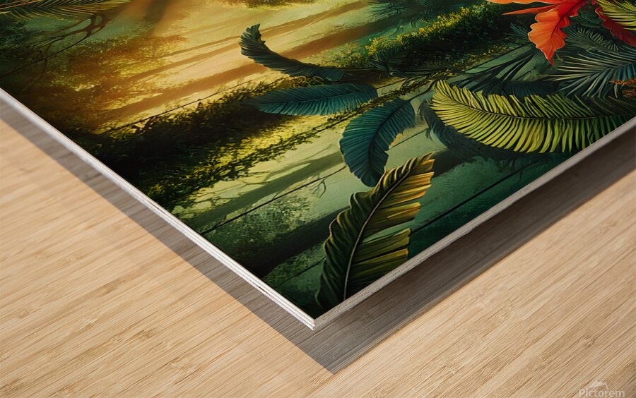 Tropical Jungle Giclee Print Wood print