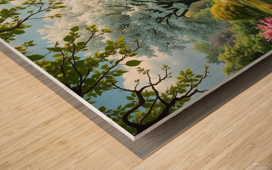 3D Forest Textured Wall Art Landscape Tree And Fl Wood print