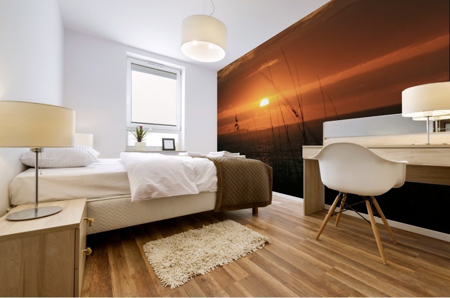 Sea Grass Sunset Mural print
