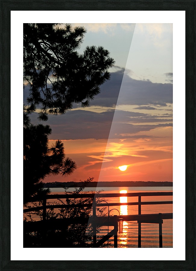 Sunset Reflection at the Dock Picture Frame print