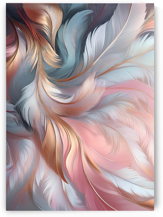 Feathers Patterns Abstract - Ethereal Grace 1 by Jenny Rainbow