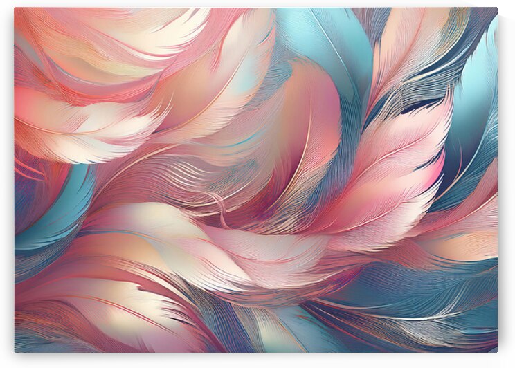Feathers Patterns Abstract - Delicate Pastels by Jenny Rainbow