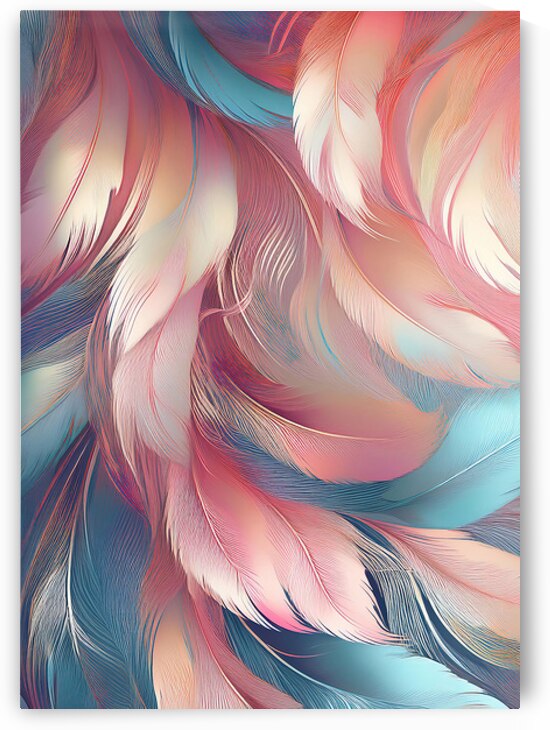 Feathers Patterns Abstract - Delicate Pastels 1 by Jenny Rainbow