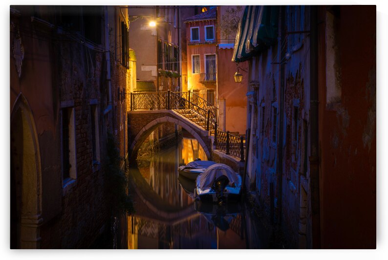 Night Magic of Venice - Ponte Storto 3 by Jenny Rainbow
