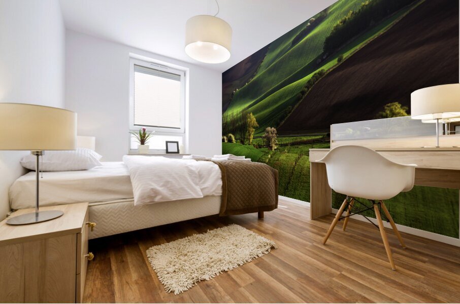 Between Green Waves Mural print
