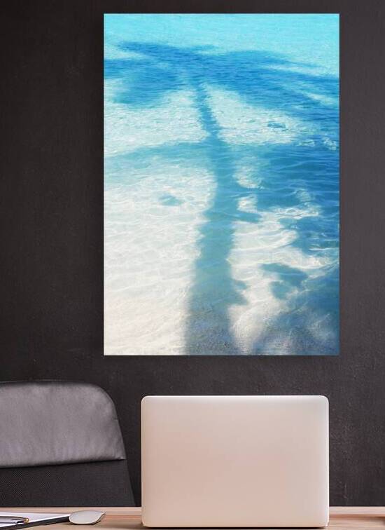 Palm Shadow on the Blue Water by Jenny Rainbow