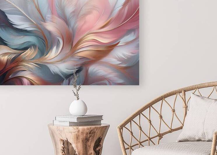 Feathers Patterns Abstract - Ethereal Grace by Jenny Rainbow