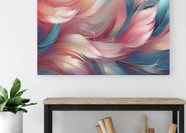 Feathers Patterns Abstract - Delicate Pastels by Jenny Rainbow