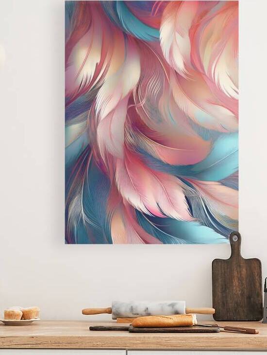 Feathers Patterns Abstract - Delicate Pastels 1 by Jenny Rainbow