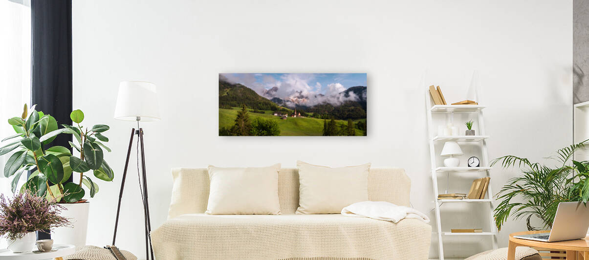 Santa Maddalena - Valley Val di Funes - Dolomites - Panorama by Jenny Rainbow