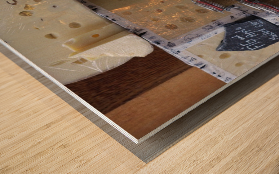 Holey cheese Wood print