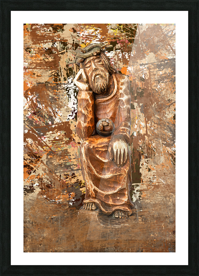 Pensive Christ Picture Frame print