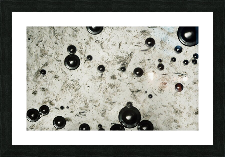 Water bubbles under the microscope Picture Frame print