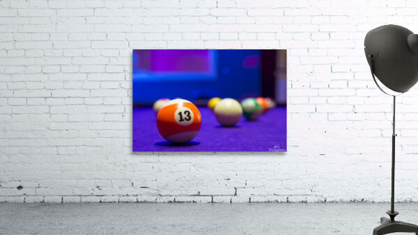 Billiard balls in a pool table Wall Preview