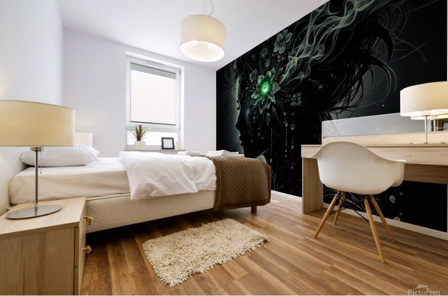 Digital Bloom Consciousness Mural print