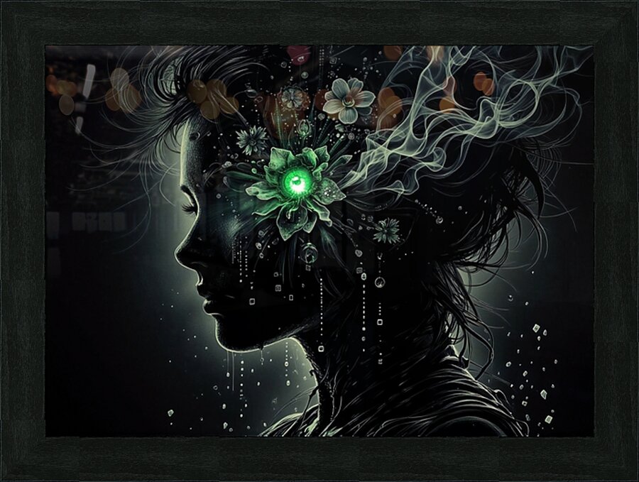 Digital Bloom Consciousness Picture Frame print