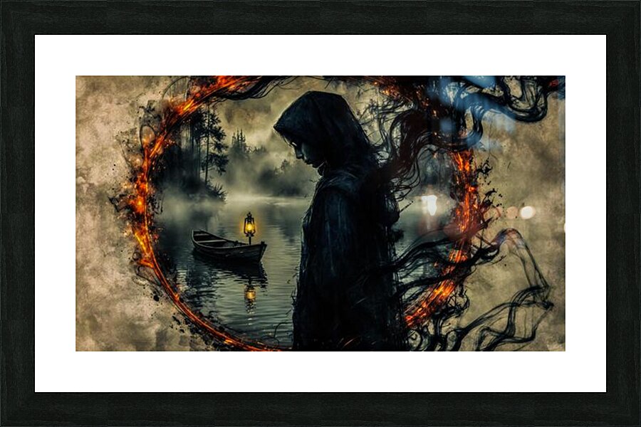 Beneath the Ember Veil Picture Frame print