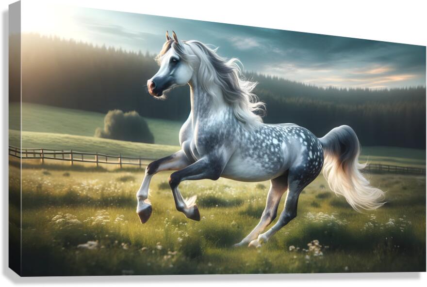 Arabian Horse Prancing Canvas Print