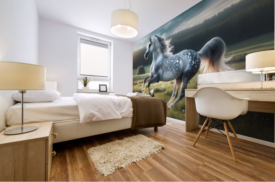 Arabian Horse Prancing Mural print