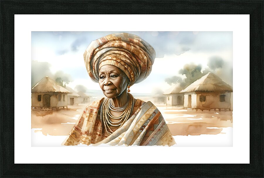 Older African Queen Picture Frame print