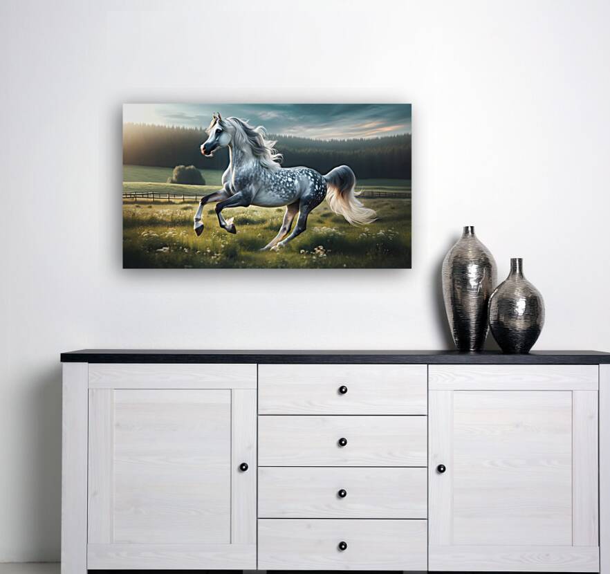 Arabian Horse Prancing Reproduction