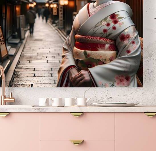 Geisha walking through an ancient Kyoto street by Jose Irizarry