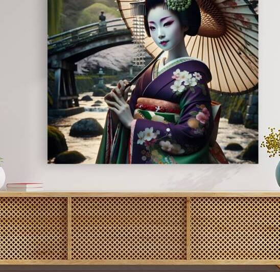 Geisha in purple kimono by Jose Irizarry