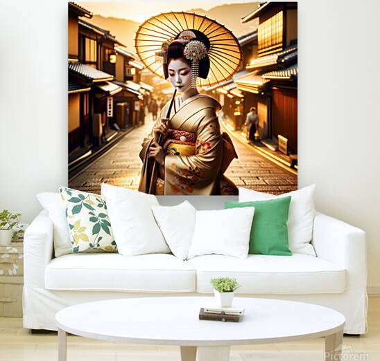 Geisha in a golden sunset in Kyoto by Jose Irizarry
