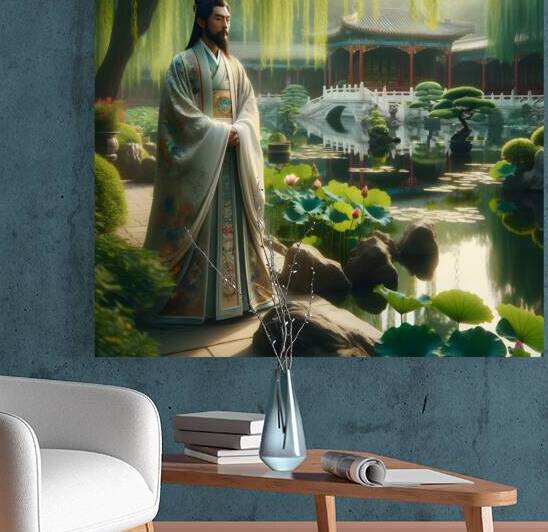 The Emperor of China in green garden by Jose Irizarry