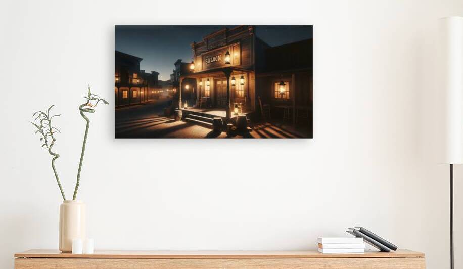 Old Western Saloon at night by Jose Irizarry