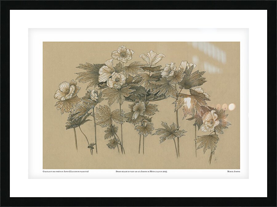 Glaucidium palmatum Picture Frame print