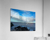 Three Sailboats Inside a Rainbow Acrylic Print