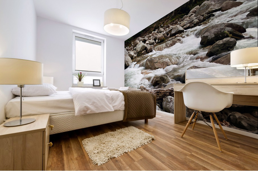 Swift River Flowing Mural print