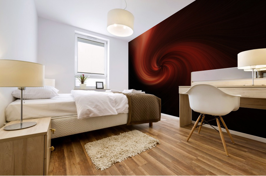 Red Twirling Fireworks Mural print
