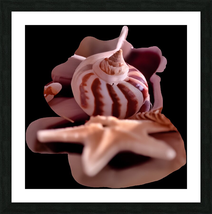Starfish and Shell AI Generated Picture Frame print