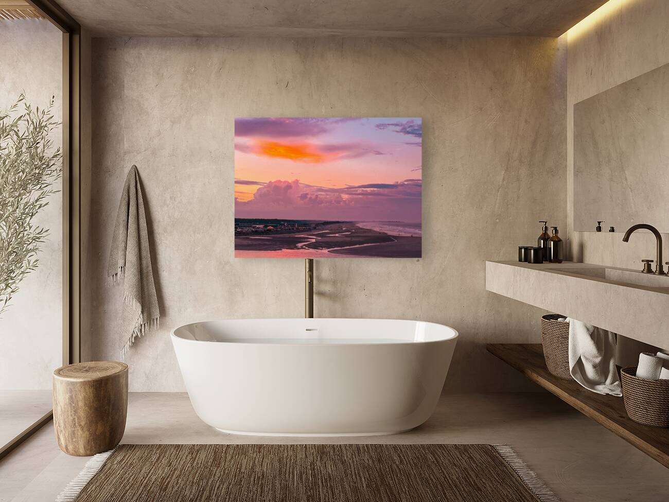 Tide Pools at Sunset Reproduction