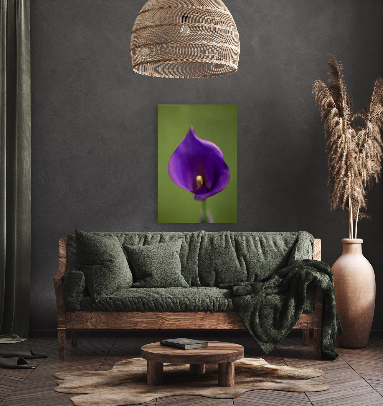 Purple Calla Lilly Macro  Reproduction