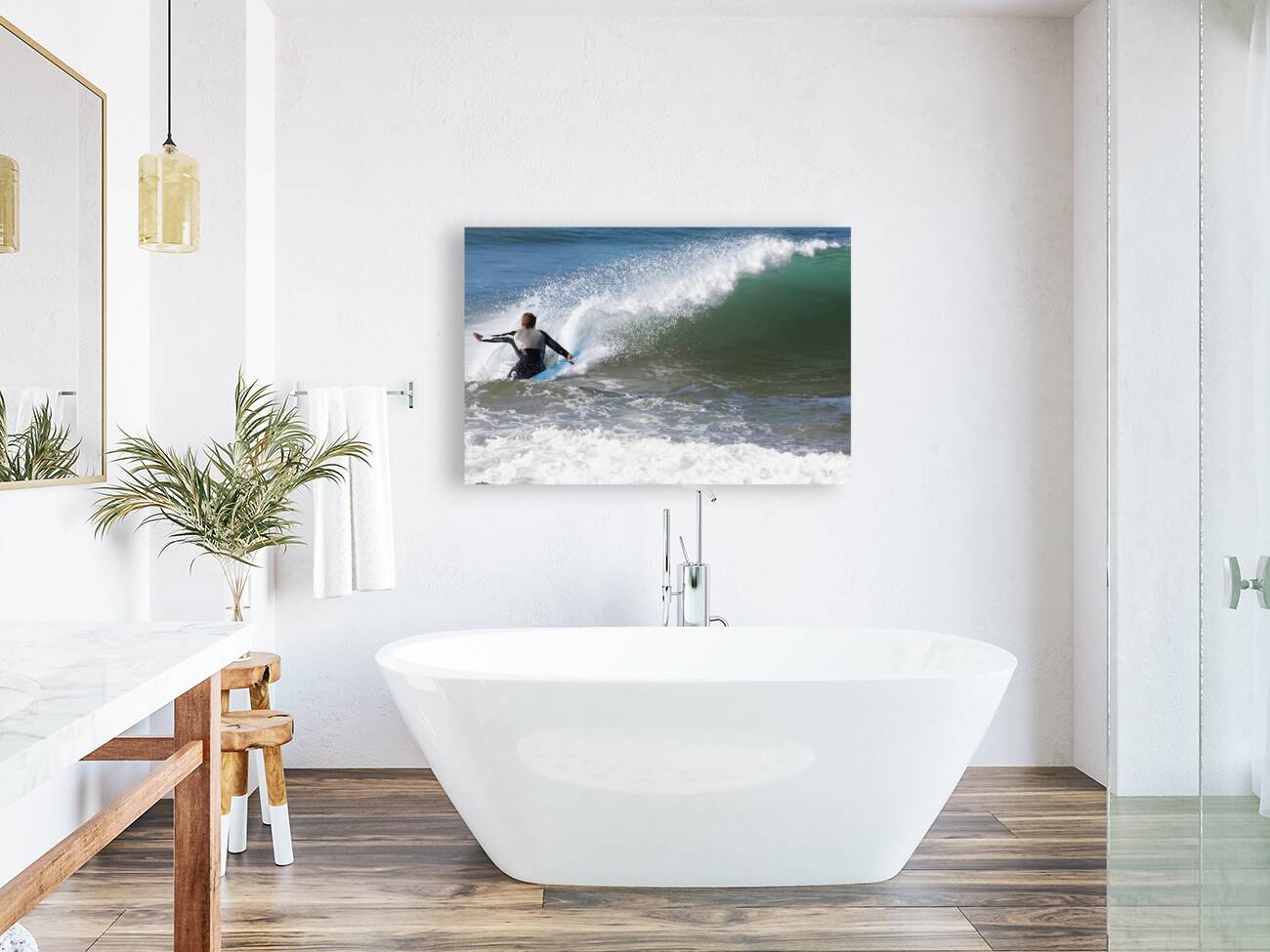 Surfer Riding Waves Reproduction