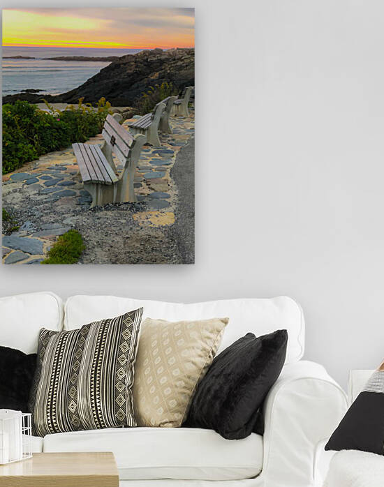 Benches Overlooking the Ocean by Palumbo Photography